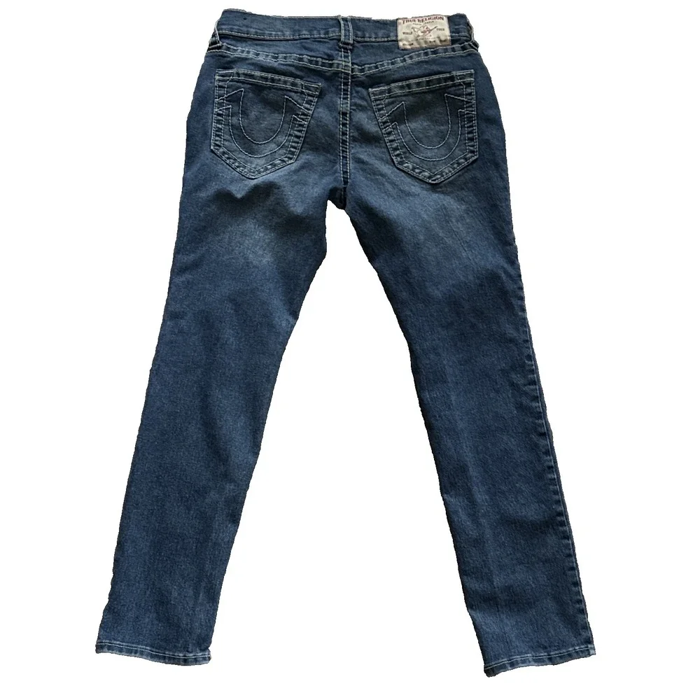 True Religion Rocco Relaxed Skinny Jeans Men 32x31 Dark Wash Blue Denim Stretch